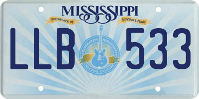 MS license plate LLB533