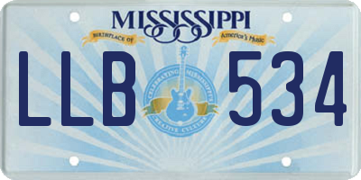 MS license plate LLB534
