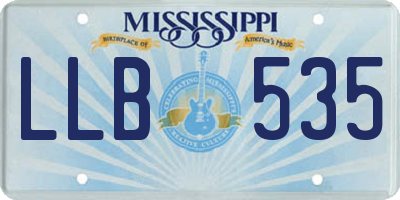 MS license plate LLB535