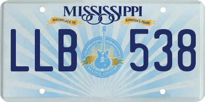 MS license plate LLB538