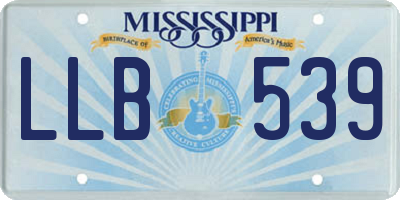MS license plate LLB539