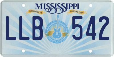 MS license plate LLB542