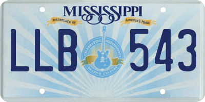 MS license plate LLB543
