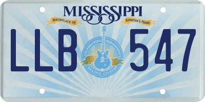 MS license plate LLB547