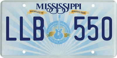MS license plate LLB550