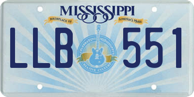 MS license plate LLB551