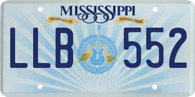 MS license plate LLB552