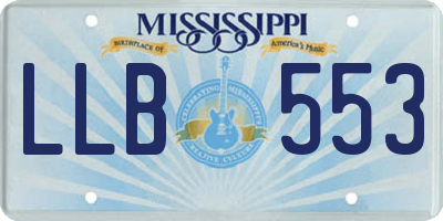 MS license plate LLB553