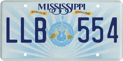 MS license plate LLB554