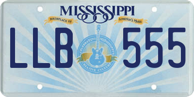 MS license plate LLB555