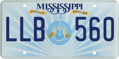 MS license plate LLB560