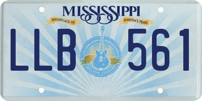 MS license plate LLB561