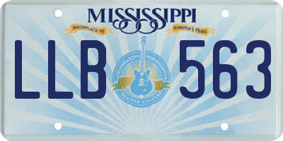 MS license plate LLB563