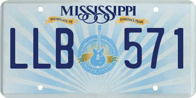 MS license plate LLB571