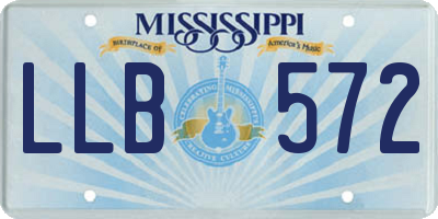 MS license plate LLB572