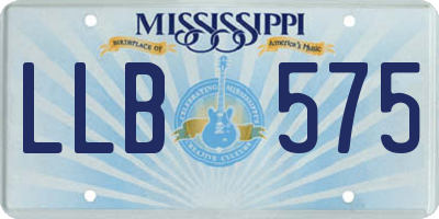 MS license plate LLB575