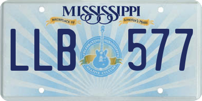 MS license plate LLB577