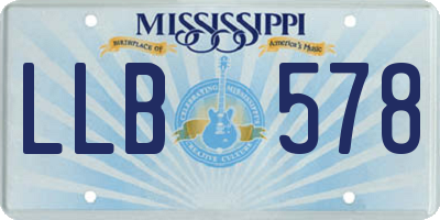 MS license plate LLB578