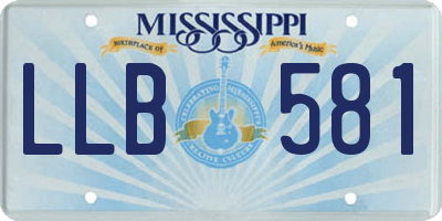 MS license plate LLB581