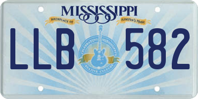 MS license plate LLB582