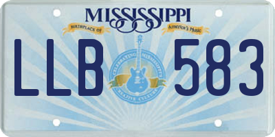 MS license plate LLB583