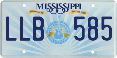 MS license plate LLB585
