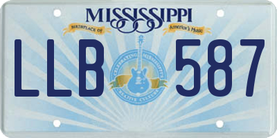 MS license plate LLB587