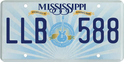 MS license plate LLB588