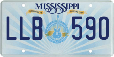 MS license plate LLB590