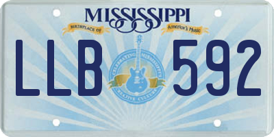 MS license plate LLB592