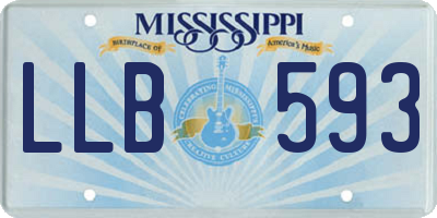 MS license plate LLB593