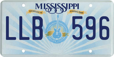 MS license plate LLB596