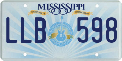 MS license plate LLB598