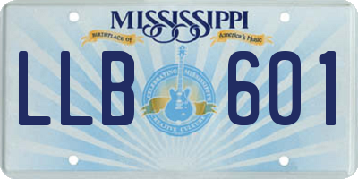 MS license plate LLB601