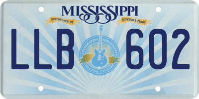 MS license plate LLB602