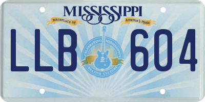 MS license plate LLB604