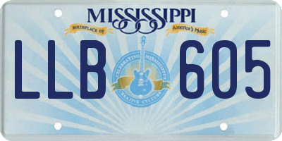 MS license plate LLB605