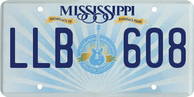 MS license plate LLB608