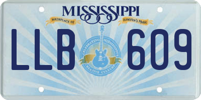 MS license plate LLB609