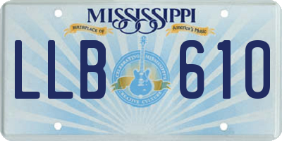 MS license plate LLB610