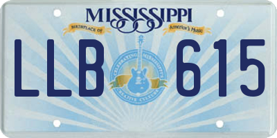 MS license plate LLB615