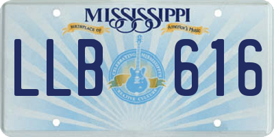 MS license plate LLB616