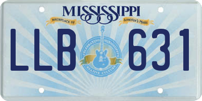 MS license plate LLB631