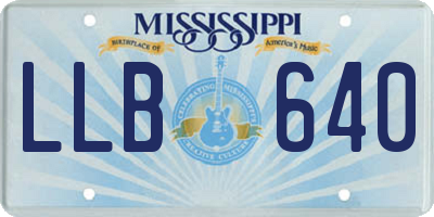 MS license plate LLB640