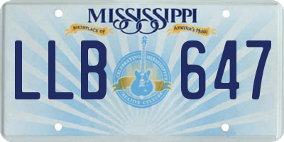 MS license plate LLB647