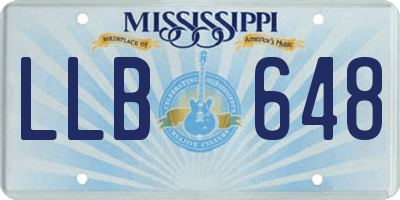 MS license plate LLB648