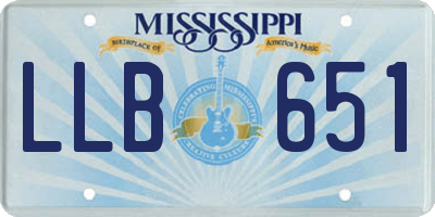 MS license plate LLB651