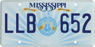 MS license plate LLB652