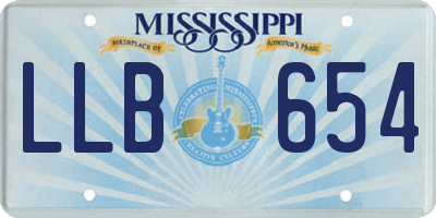 MS license plate LLB654
