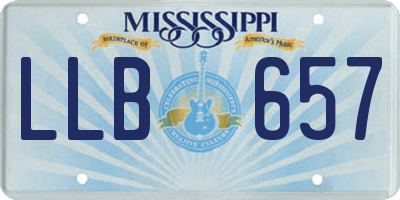 MS license plate LLB657